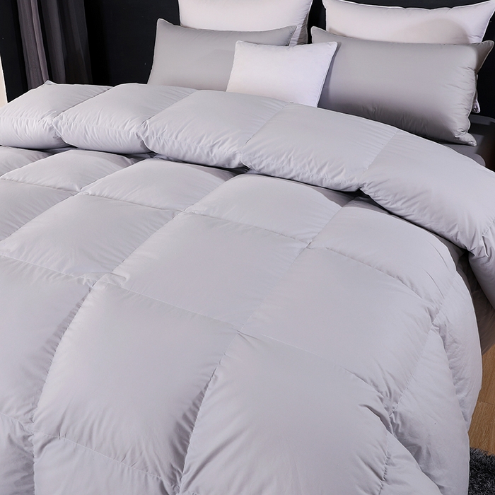 91家纺网 家纺一手货源 找家纺 呆头鹅羽绒工厂店 2025新款全棉防羽布羽绒被-标准款 白鹅绒鸭绒被子被芯羽绒工厂店 灰色