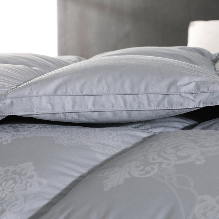 91家纺网 家纺一手货源 找家纺 呆头鹅羽绒工厂店2025新款150支全棉大提花羽绒被 白鹅绒鸭绒被子被芯羽绒工厂店 月光灰