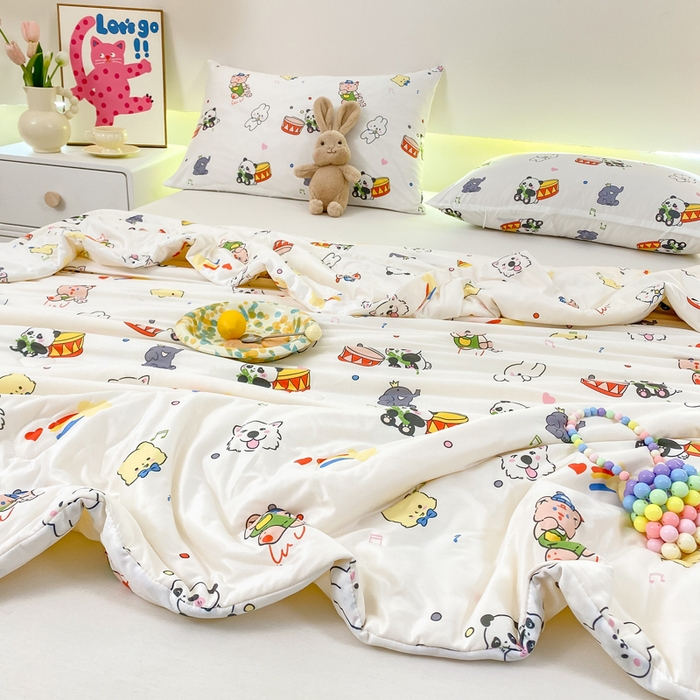 91家纺网 家纺一手货源 找家纺  （爆款花型 长期款 不断货）幼儿园宝宝婴儿被子儿童夏凉被牛奶针织棉夏凉被大豆被夏被空调被春秋被冬被 M系列--熊猫兔子