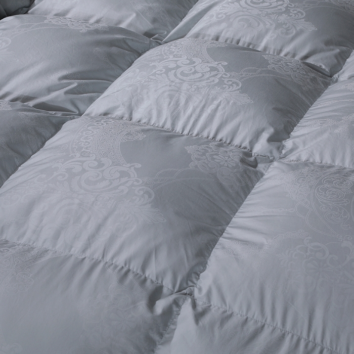 91家纺网 家纺一手货源 找家纺 呆头鹅羽绒工厂店2025新款150支全棉大提花羽绒被 白鹅绒鸭绒被子被芯羽绒工厂店 月光灰