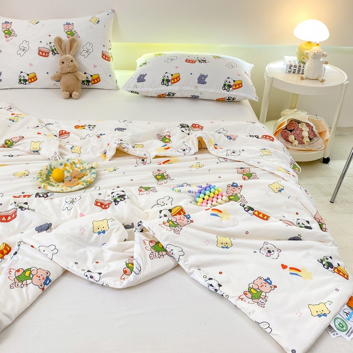 91家纺网 家纺一手货源 找家纺  （爆款花型 长期款 不断货）幼儿园宝宝婴儿被子儿童夏凉被牛奶针织棉夏凉被大豆被夏被空调被春秋被冬被 M系列--熊猫兔子