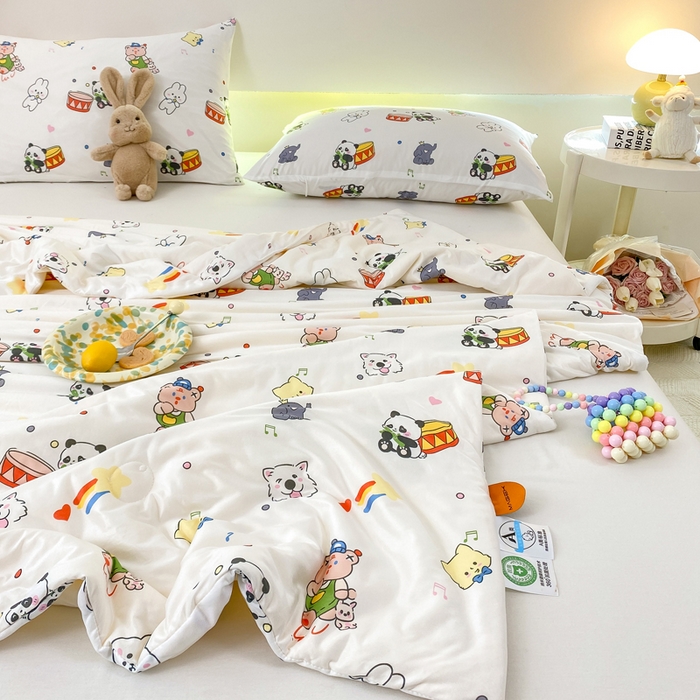 91家纺网 家纺一手货源 找家纺  （爆款花型 长期款 不断货）幼儿园宝宝婴儿被子儿童夏凉被牛奶针织棉夏凉被大豆被夏被空调被春秋被冬被 M系列--熊猫兔子