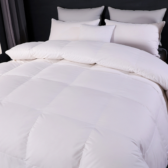 91家纺网 家纺一手货源 找家纺 呆头鹅羽绒工厂店 2025新款全棉防羽布羽绒被-标准款 白鹅绒鸭绒被子被芯羽绒工厂店 白色