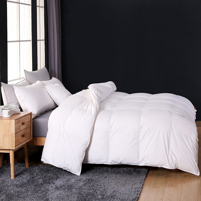 91家纺网 家纺一手货源 找家纺 呆头鹅羽绒工厂店 2025新款全棉防羽布羽绒被-标准款 白鹅绒鸭绒被子被芯羽绒工厂店 白色