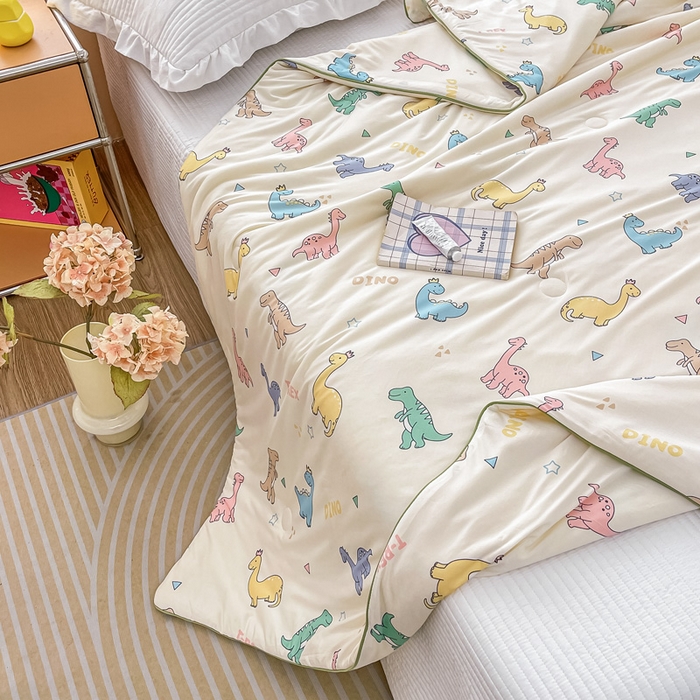 91家纺网 家纺一手货源 找家纺  （爆款花型 长期款 不断货）幼儿园宝宝婴儿被子儿童夏凉被牛奶针织棉夏凉被大豆被夏被空调被春秋被冬被 M系列--恐龙家族