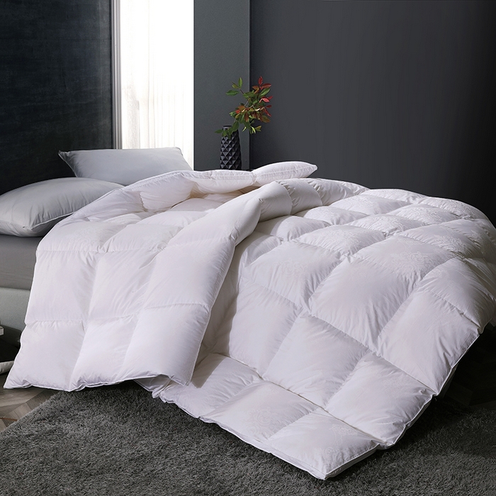 91家纺网 家纺一手货源 找家纺 呆头鹅羽绒工厂店2025新款150支全棉大提花羽绒被 白鹅绒鸭绒被子被芯羽绒工厂店 白色