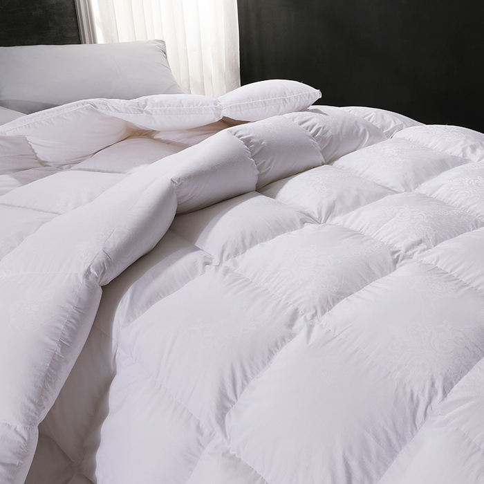 91家纺网 家纺一手货源 找家纺 呆头鹅羽绒工厂店2025新款150支全棉大提花羽绒被 白鹅绒鸭绒被子被芯羽绒工厂店 白色