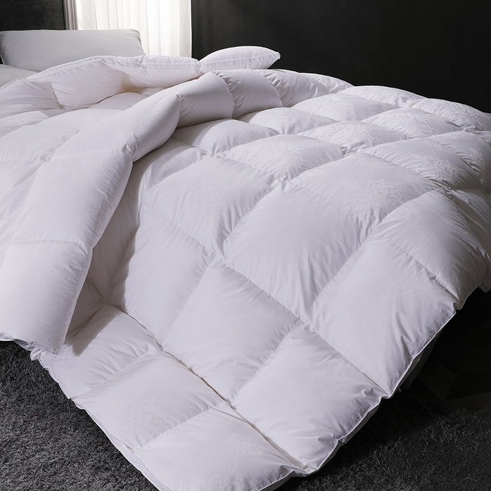 91家纺网 家纺一手货源 找家纺 呆头鹅羽绒工厂店2025新款150支全棉大提花羽绒被 白鹅绒鸭绒被子被芯羽绒工厂店 白色