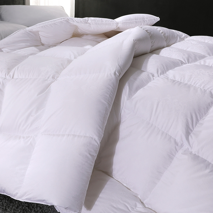 91家纺网 家纺一手货源 找家纺 呆头鹅羽绒工厂店2025新款150支全棉大提花羽绒被 白鹅绒鸭绒被子被芯羽绒工厂店 白色