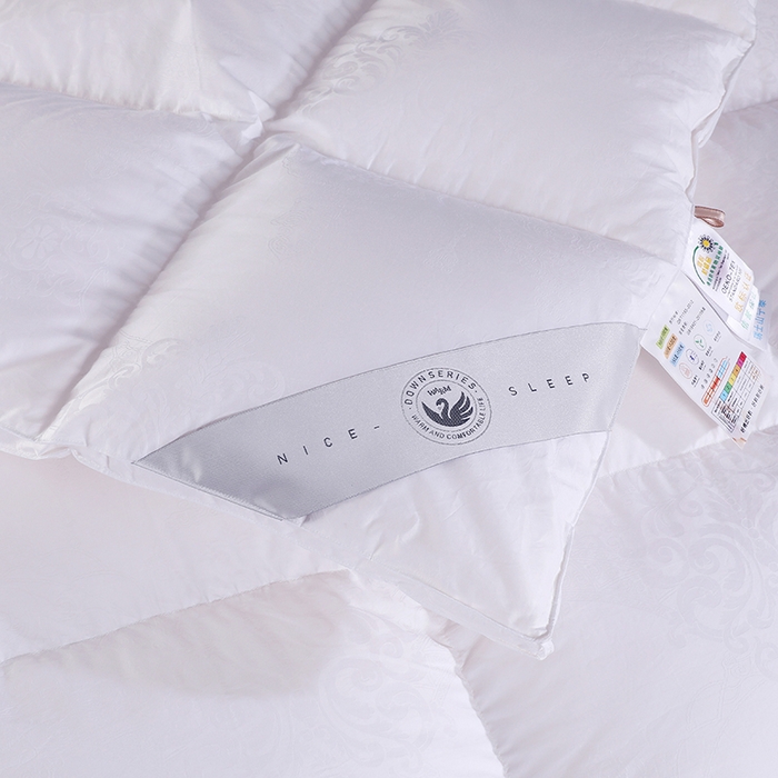 91家纺网 家纺一手货源 找家纺 呆头鹅羽绒工厂店2025新款150支全棉大提花羽绒被 白鹅绒鸭绒被子被芯羽绒工厂店 白色