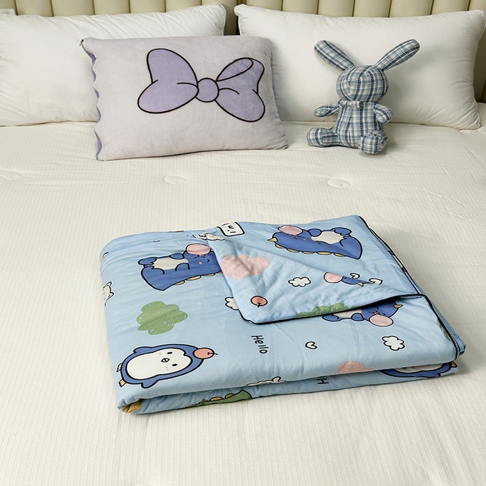 91家纺网 家纺一手货源 找家纺  （爆款花型 长期款 不断货）幼儿园宝宝婴儿被子儿童夏凉被牛奶针织棉夏凉被大豆被夏被空调被春秋被冬被 M系列--泡泡龙