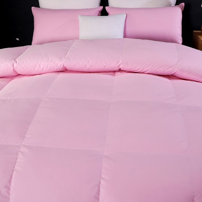 91家纺网 家纺一手货源 找家纺 呆头鹅羽绒工厂店 2025新款全棉防羽布羽绒被-标准款 白鹅绒鸭绒被子被芯羽绒工厂店 粉色