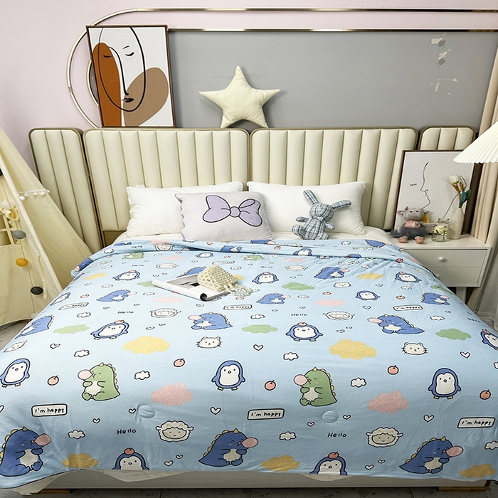 91家纺网 家纺一手货源 找家纺  （爆款花型 长期款 不断货）幼儿园宝宝婴儿被子儿童夏凉被牛奶针织棉夏凉被大豆被夏被空调被春秋被冬被 M系列--泡泡龙