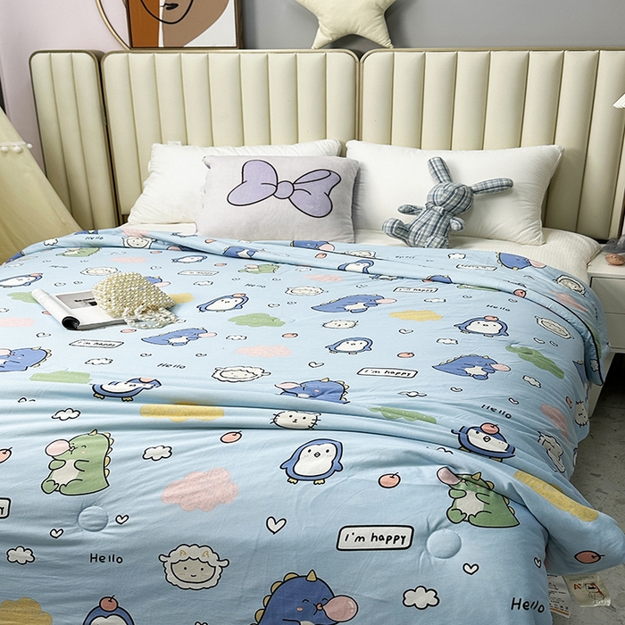 91家纺网 家纺一手货源 找家纺  （爆款花型 长期款 不断货）幼儿园宝宝婴儿被子儿童夏凉被牛奶针织棉夏凉被大豆被夏被空调被春秋被冬被 M系列--泡泡龙