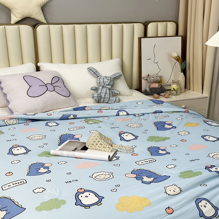 91家纺网 家纺一手货源 找家纺  （爆款花型 长期款 不断货）幼儿园宝宝婴儿被子儿童夏凉被牛奶针织棉夏凉被大豆被夏被空调被春秋被冬被 M系列--泡泡龙