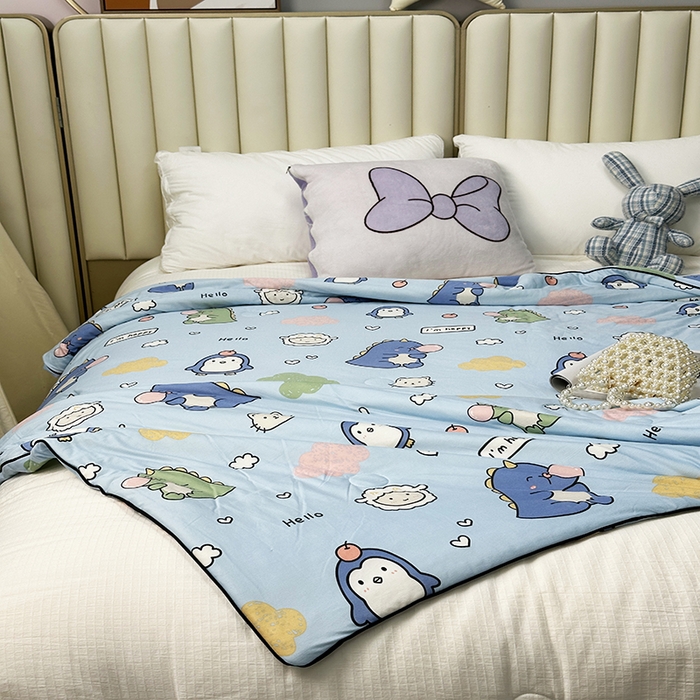 91家纺网 家纺一手货源 找家纺  （爆款花型 长期款 不断货）幼儿园宝宝婴儿被子儿童夏凉被牛奶针织棉夏凉被大豆被夏被空调被春秋被冬被 M系列--泡泡龙