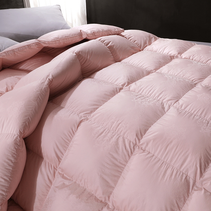 91家纺网 家纺一手货源 找家纺 呆头鹅羽绒工厂店2025新款150支全棉大提花羽绒被 白鹅绒鸭绒被子被芯羽绒工厂店 豆沙