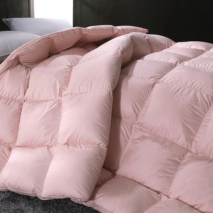 91家纺网 家纺一手货源 找家纺 呆头鹅羽绒工厂店2025新款150支全棉大提花羽绒被 白鹅绒鸭绒被子被芯羽绒工厂店 豆沙