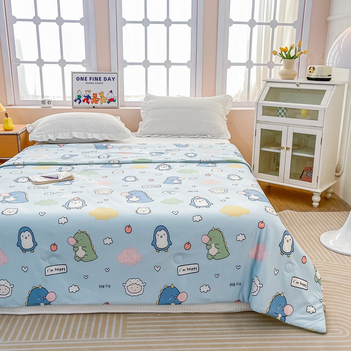 91家纺网 家纺一手货源 找家纺  （爆款花型 长期款 不断货）幼儿园宝宝婴儿被子儿童夏凉被牛奶针织棉夏凉被大豆被夏被空调被春秋被冬被 M系列--泡泡龙