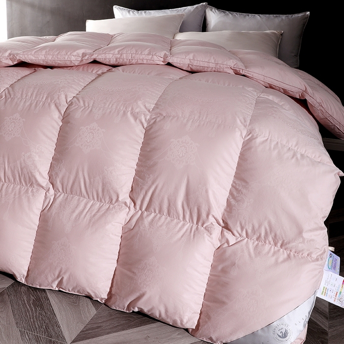 91家纺网 家纺一手货源 找家纺 呆头鹅羽绒工厂店2025新款150支全棉大提花羽绒被 白鹅绒鸭绒被子被芯羽绒工厂店 豆沙