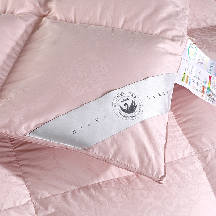 91家纺网 家纺一手货源 找家纺 呆头鹅羽绒工厂店2025新款150支全棉大提花羽绒被 白鹅绒鸭绒被子被芯羽绒工厂店 豆沙