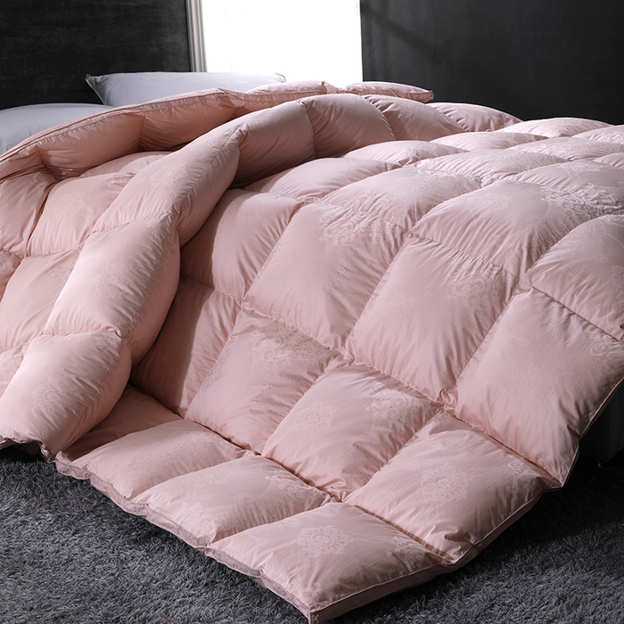 91家纺网 家纺一手货源 找家纺 呆头鹅羽绒工厂店2025新款150支全棉大提花羽绒被 白鹅绒鸭绒被子被芯羽绒工厂店 豆沙