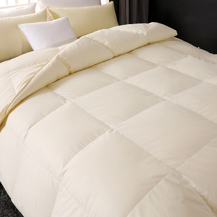 91家纺网 家纺一手货源 找家纺 呆头鹅羽绒工厂店 2025新款全棉防羽布羽绒被-标准款 白鹅绒鸭绒被子被芯羽绒工厂店 黄色