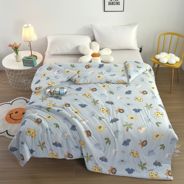 91家纺网 家纺一手货源 找家纺  （爆款花型 长期款 不断货）幼儿园宝宝婴儿被子儿童夏凉被牛奶针织棉夏凉被大豆被夏被空调被春秋被冬被 M系列--森林日记