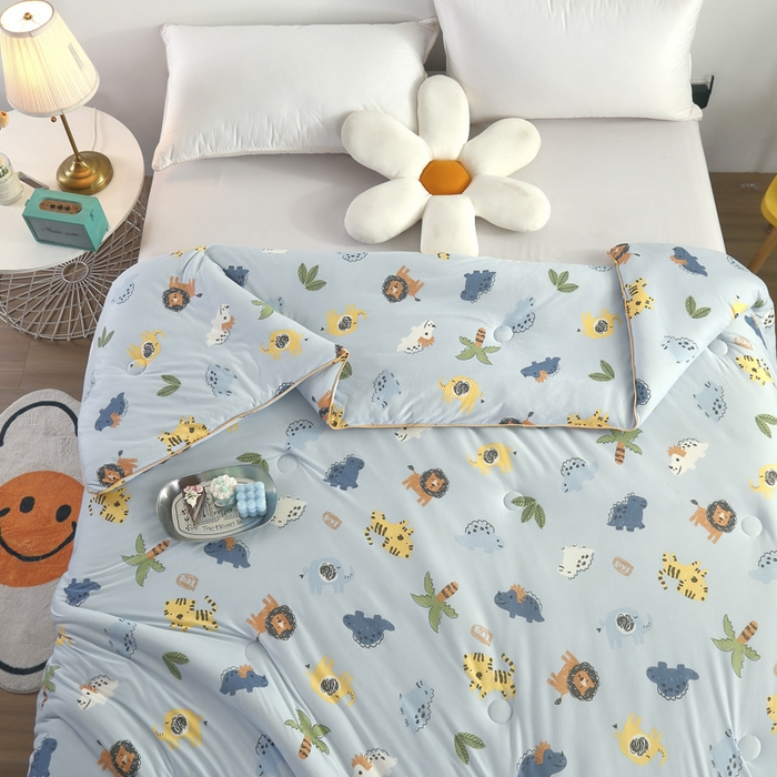 91家纺网 家纺一手货源 找家纺  （爆款花型 长期款 不断货）幼儿园宝宝婴儿被子儿童夏凉被牛奶针织棉夏凉被大豆被夏被空调被春秋被冬被 M系列--森林日记