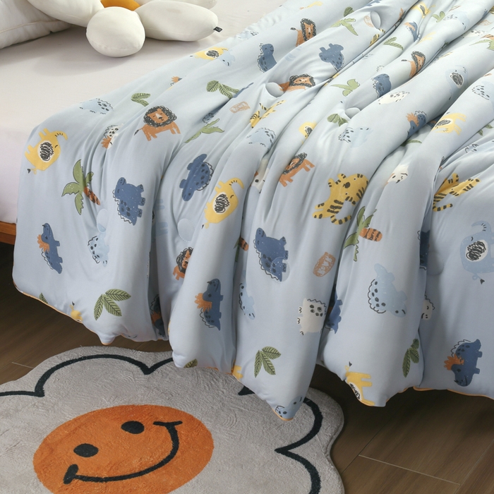 91家纺网 家纺一手货源 找家纺  （爆款花型 长期款 不断货）幼儿园宝宝婴儿被子儿童夏凉被牛奶针织棉夏凉被大豆被夏被空调被春秋被冬被 M系列--森林日记