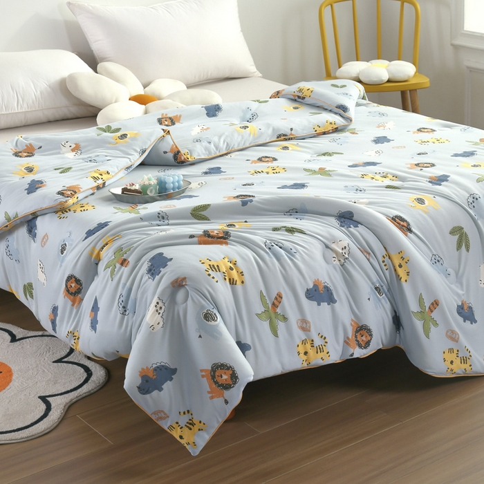 91家纺网 家纺一手货源 找家纺  （爆款花型 长期款 不断货）幼儿园宝宝婴儿被子儿童夏凉被牛奶针织棉夏凉被大豆被夏被空调被春秋被冬被 M系列--森林日记