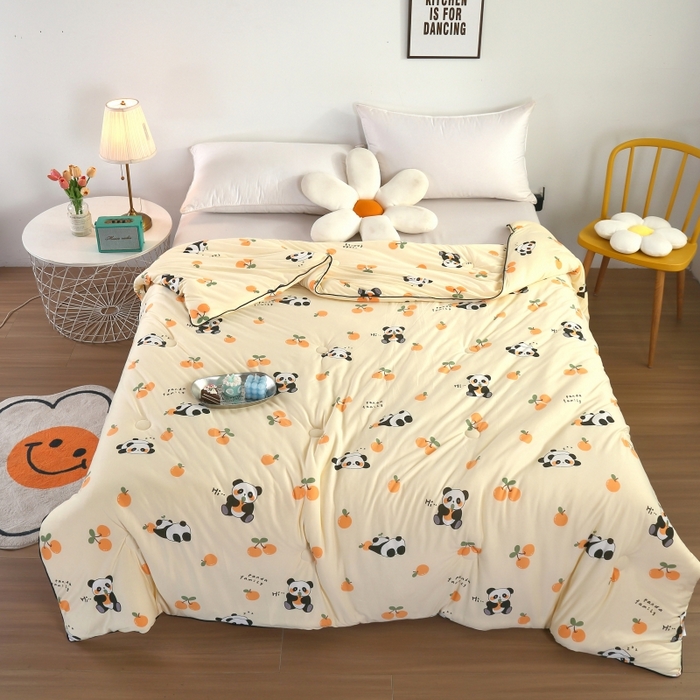 91家纺网 家纺一手货源 找家纺  （爆款花型 长期款 不断货）幼儿园宝宝婴儿被子儿童夏凉被牛奶针织棉夏凉被大豆被夏被空调被春秋被冬被 M系列--熊猫宝宝