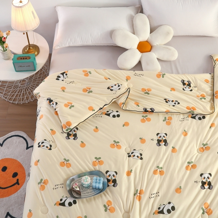 91家纺网 家纺一手货源 找家纺  （爆款花型 长期款 不断货）幼儿园宝宝婴儿被子儿童夏凉被牛奶针织棉夏凉被大豆被夏被空调被春秋被冬被 M系列--熊猫宝宝