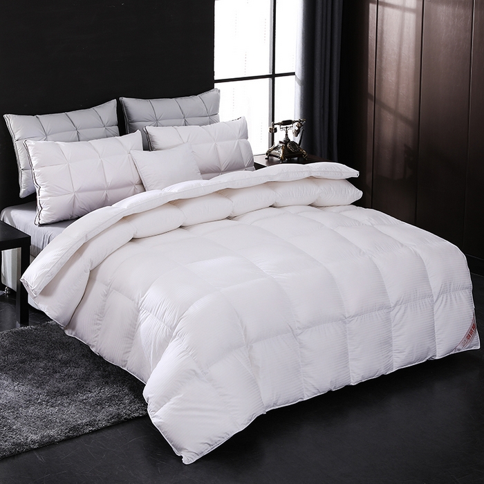 91家纺网 家纺一手货源 找家纺 （总）呆头鹅羽绒工厂店 2025新款100支全棉缎纹羽绒被 白鹅绒鸭绒被子被芯羽绒工厂店