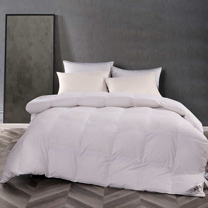 91家纺网 家纺一手货源 找家纺 呆头鹅羽绒工厂店 2025新款100支全棉磨毛刺绣款羽绒被 白鹅绒鸭绒被子被芯羽绒工厂店 白色