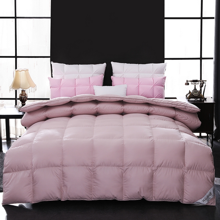 91家纺网 家纺一手货源 找家纺 呆头鹅羽绒工厂店 2025新款100支全棉缎纹羽绒被 白鹅绒鸭绒被子被芯羽绒工厂店 豆沙缎纹