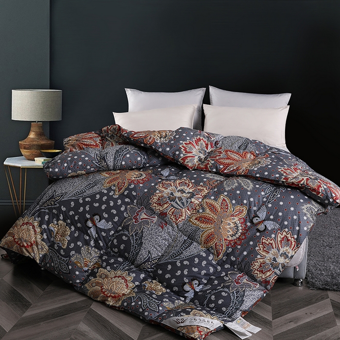 91家纺网 家纺一手货源 找家纺 （总）呆头鹅羽绒工厂店 2025新款100支全棉印花羽绒被 白鹅绒鸭绒被子被芯羽绒工厂店