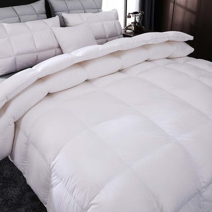 91家纺网 家纺一手货源 找家纺 呆头鹅羽绒工厂店 2025新款100支全棉缎纹羽绒被 白鹅绒鸭绒被子被芯羽绒工厂店 白色缎纹