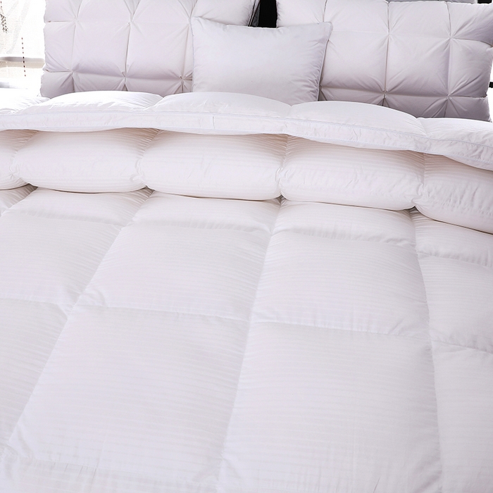 91家纺网 家纺一手货源 找家纺 呆头鹅羽绒工厂店 2025新款100支全棉缎纹羽绒被 白鹅绒鸭绒被子被芯羽绒工厂店 白色缎纹