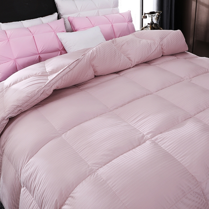 91家纺网 家纺一手货源 找家纺 呆头鹅羽绒工厂店 2025新款100支全棉缎纹羽绒被 白鹅绒鸭绒被子被芯羽绒工厂店 豆沙缎纹