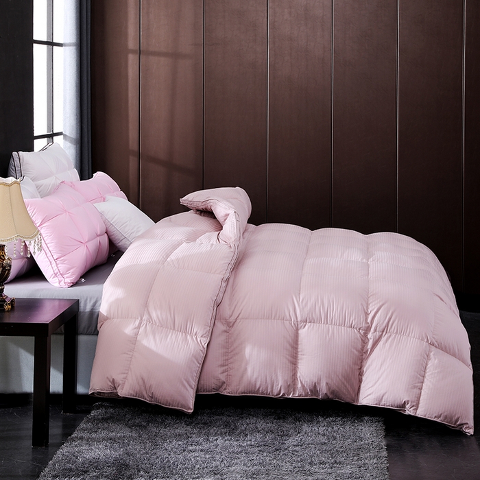 91家纺网 家纺一手货源 找家纺 呆头鹅羽绒工厂店 2025新款100支全棉缎纹羽绒被 白鹅绒鸭绒被子被芯羽绒工厂店 豆沙缎纹