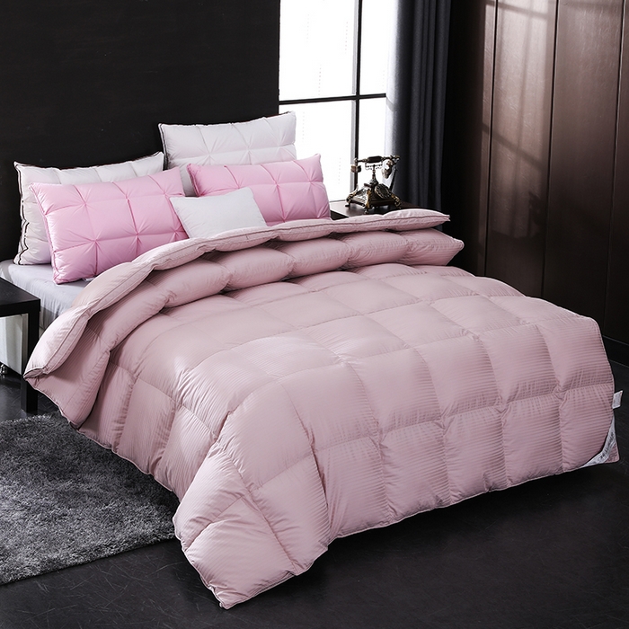 91家纺网 家纺一手货源 找家纺 呆头鹅羽绒工厂店 2025新款100支全棉缎纹羽绒被 白鹅绒鸭绒被子被芯羽绒工厂店 豆沙缎纹