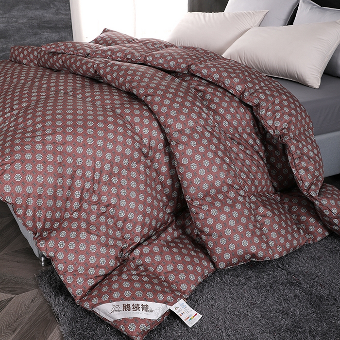 91家纺网 家纺一手货源 找家纺 呆头鹅羽绒工厂店 2025新款100支全棉印花羽绒被 白鹅绒鸭绒被子被芯羽绒工厂店 尼克西红