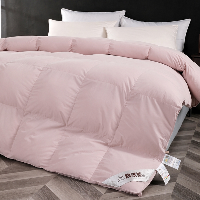 91家纺网 家纺一手货源 找家纺 呆头鹅羽绒工厂店 2025新款100支全棉磨毛刺绣款羽绒被 白鹅绒鸭绒被子被芯羽绒工厂店 豆沙