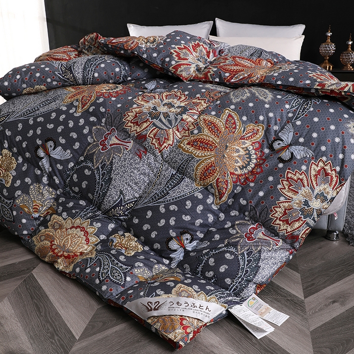 91家纺网 家纺一手货源 找家纺 呆头鹅羽绒工厂店 2025新款100支全棉印花羽绒被 白鹅绒鸭绒被子被芯羽绒工厂店 梦蝶