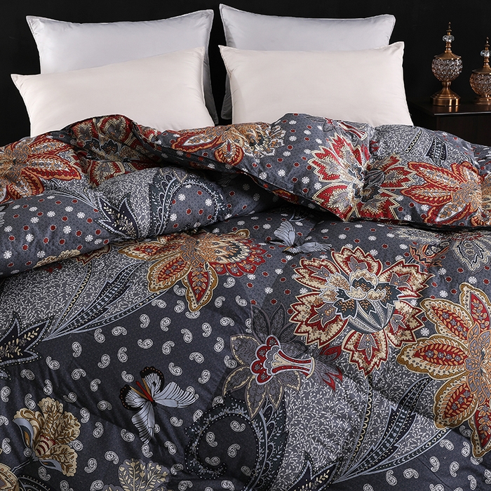 91家纺网 家纺一手货源 找家纺 呆头鹅羽绒工厂店 2025新款100支全棉印花羽绒被 白鹅绒鸭绒被子被芯羽绒工厂店 梦蝶