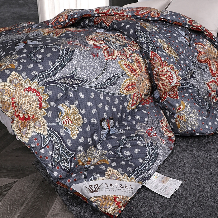 91家纺网 家纺一手货源 找家纺 呆头鹅羽绒工厂店 2025新款100支全棉印花羽绒被 白鹅绒鸭绒被子被芯羽绒工厂店 梦蝶