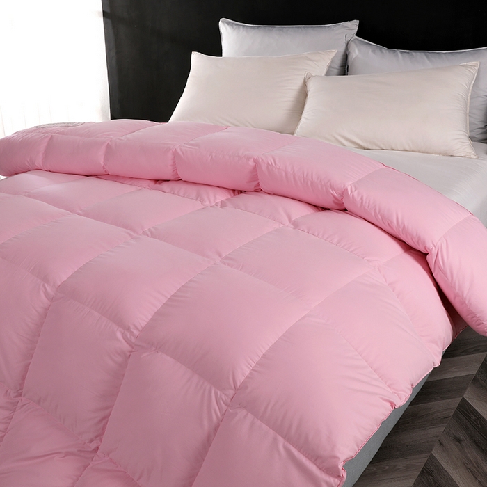 91家纺网 家纺一手货源 找家纺 呆头鹅羽绒工厂店 2025新款100支全棉磨毛刺绣款羽绒被 白鹅绒鸭绒被子被芯羽绒工厂店 粉色