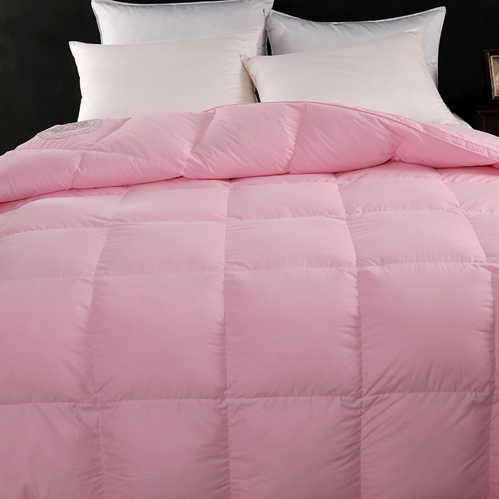 91家纺网 家纺一手货源 找家纺 呆头鹅羽绒工厂店 2025新款100支全棉磨毛刺绣款羽绒被 白鹅绒鸭绒被子被芯羽绒工厂店 粉色