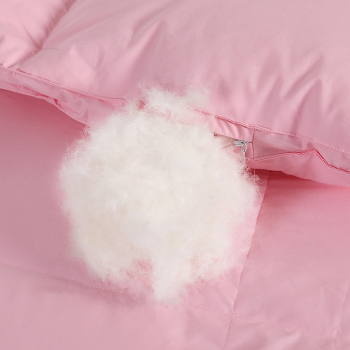 91家纺网 家纺一手货源 找家纺 呆头鹅羽绒工厂店 2025新款100支全棉磨毛刺绣款羽绒被 白鹅绒鸭绒被子被芯羽绒工厂店 粉色